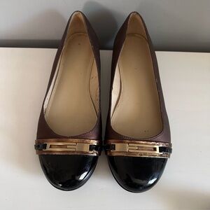 Naturalizer Helina Two Tone Ballet Flats Bronze/Black Size 8.5W